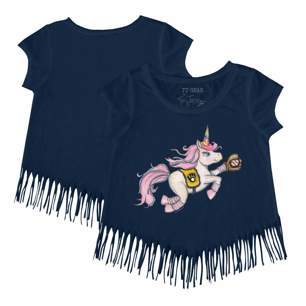 Milwaukee Brewers Tiny Turnip Girls Youth Unicorn Fringe T-Shirt Near Me