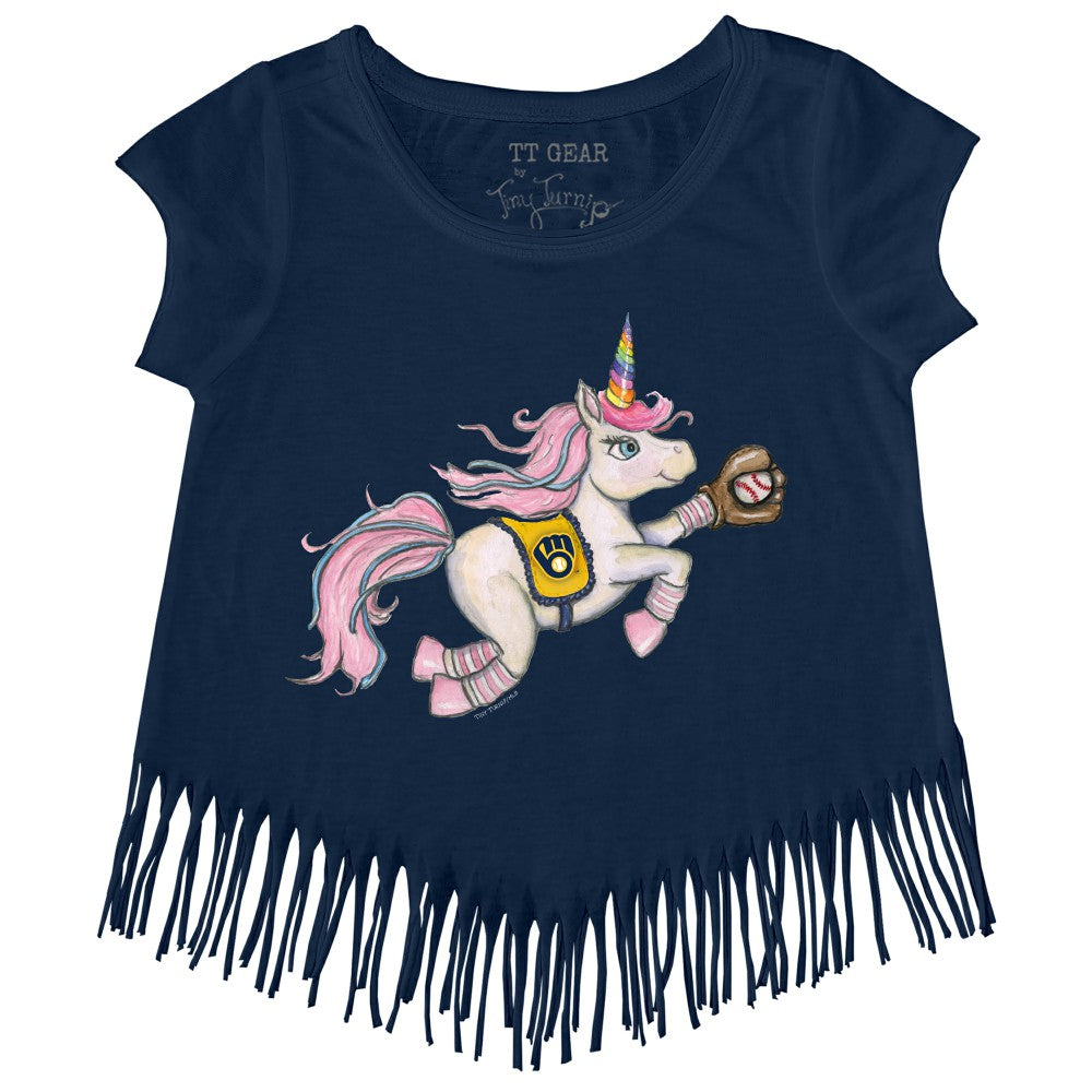 Milwaukee Brewers Tiny Turnip Girls Youth Unicorn Fringe T-Shirt Near Me