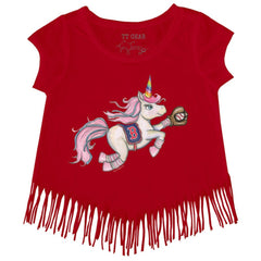 Boston Red Sox Tiny Turnip Girls Youth Unicorn Fringe T-Shirt Online