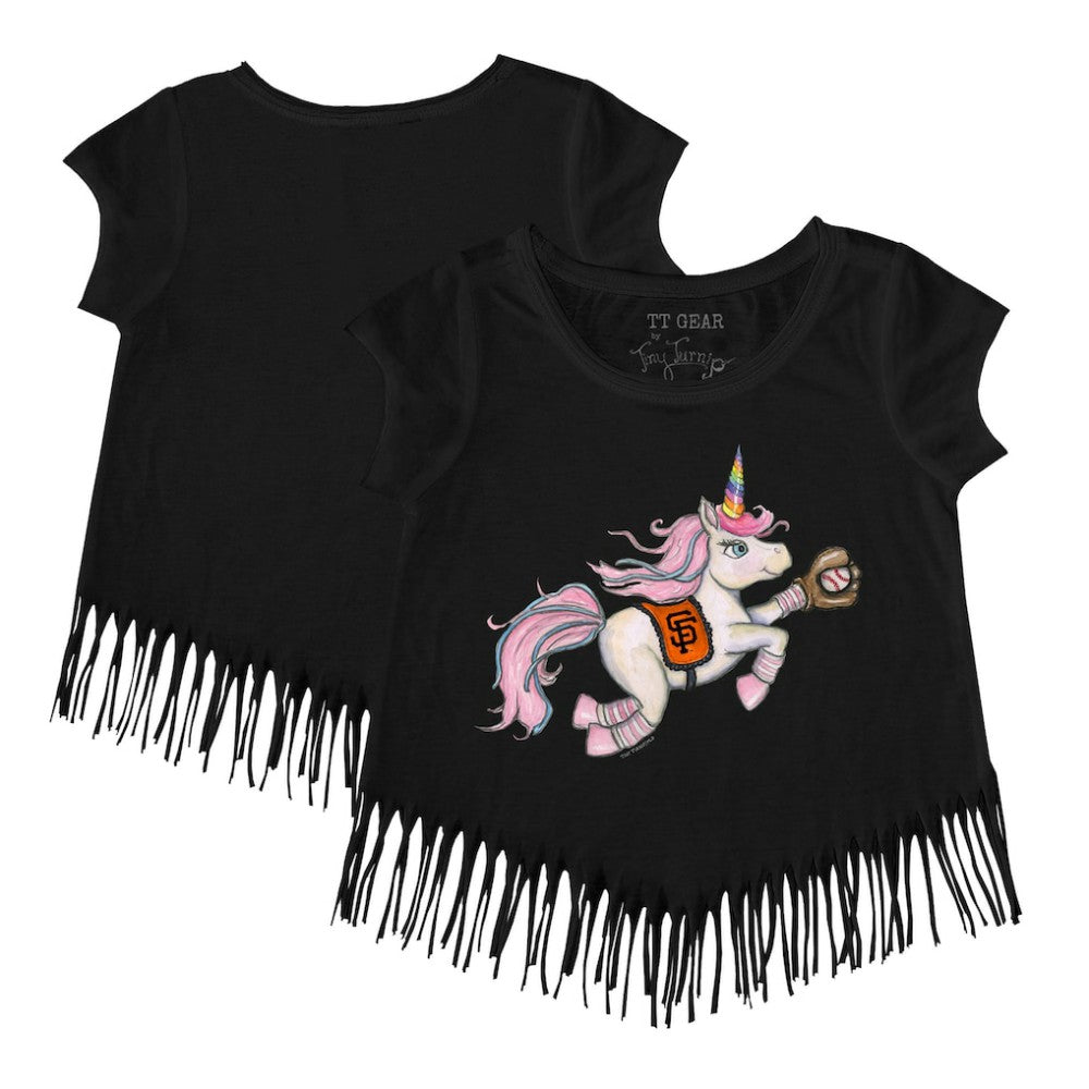 San Francisco Giants Tiny Turnip Girls Youth Unicorn Fringe T-Shirt Sale