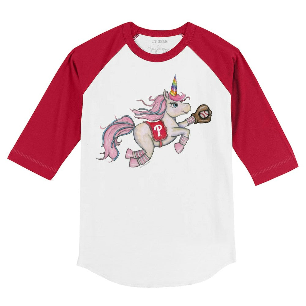Philadelphia Phillies Tiny Turnip Youth Unicorn 3/4-Sleeve Raglan T-Shirt Discount