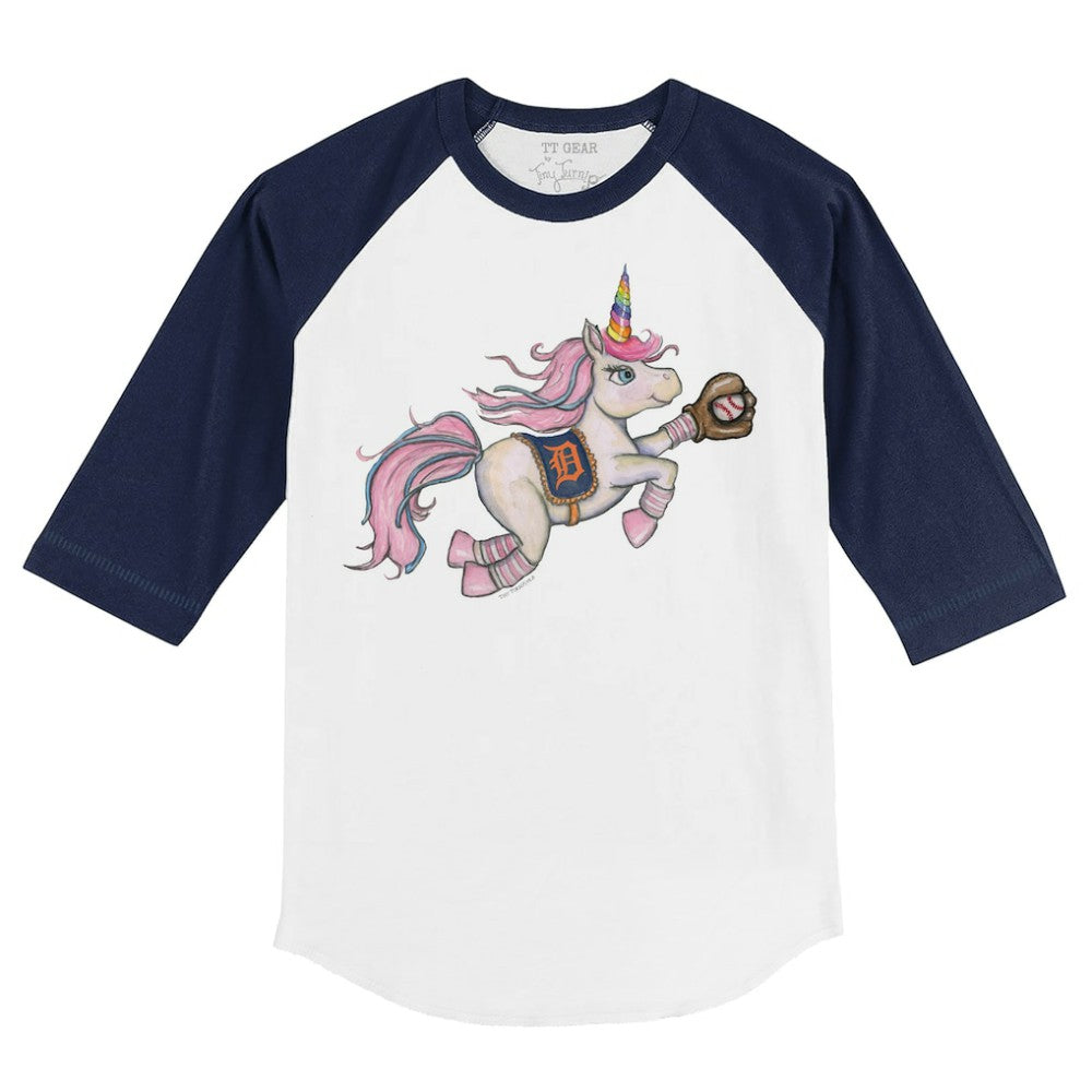 Detroit Tigers Tiny Turnip Youth Unicorn 3/4-Sleeve Raglan T-Shirt Online