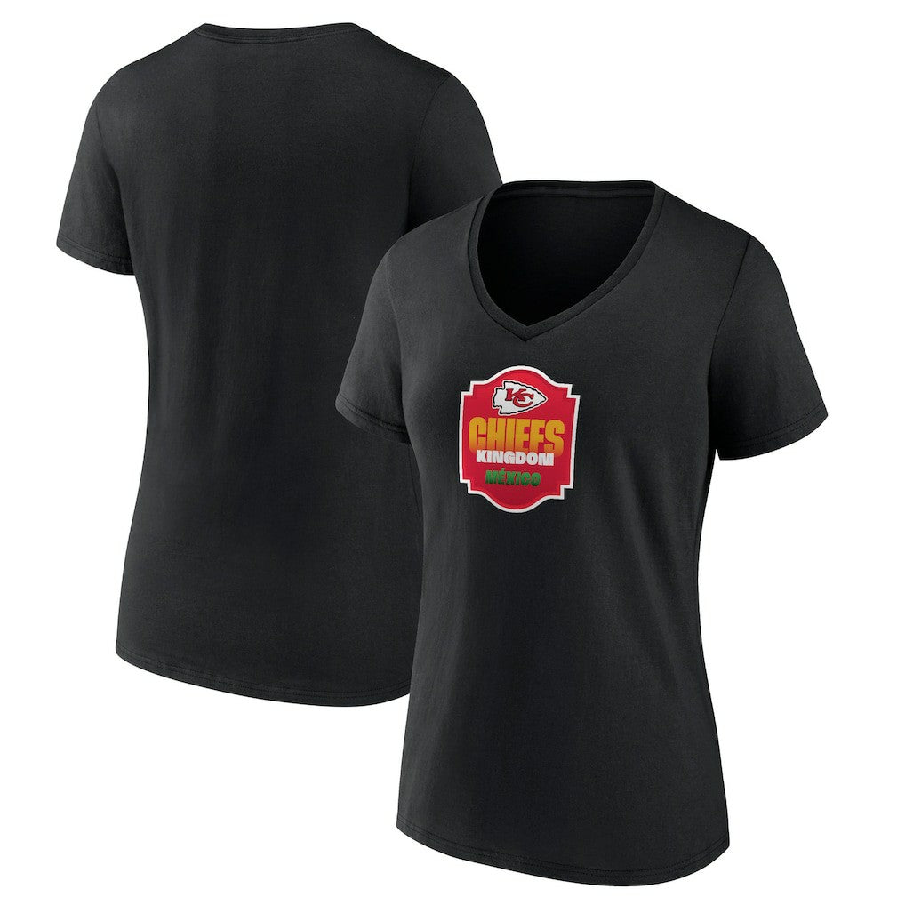Kansas City Chiefs Women's Kingdom Mexico V-Neck T-Shirt - Black - NFL