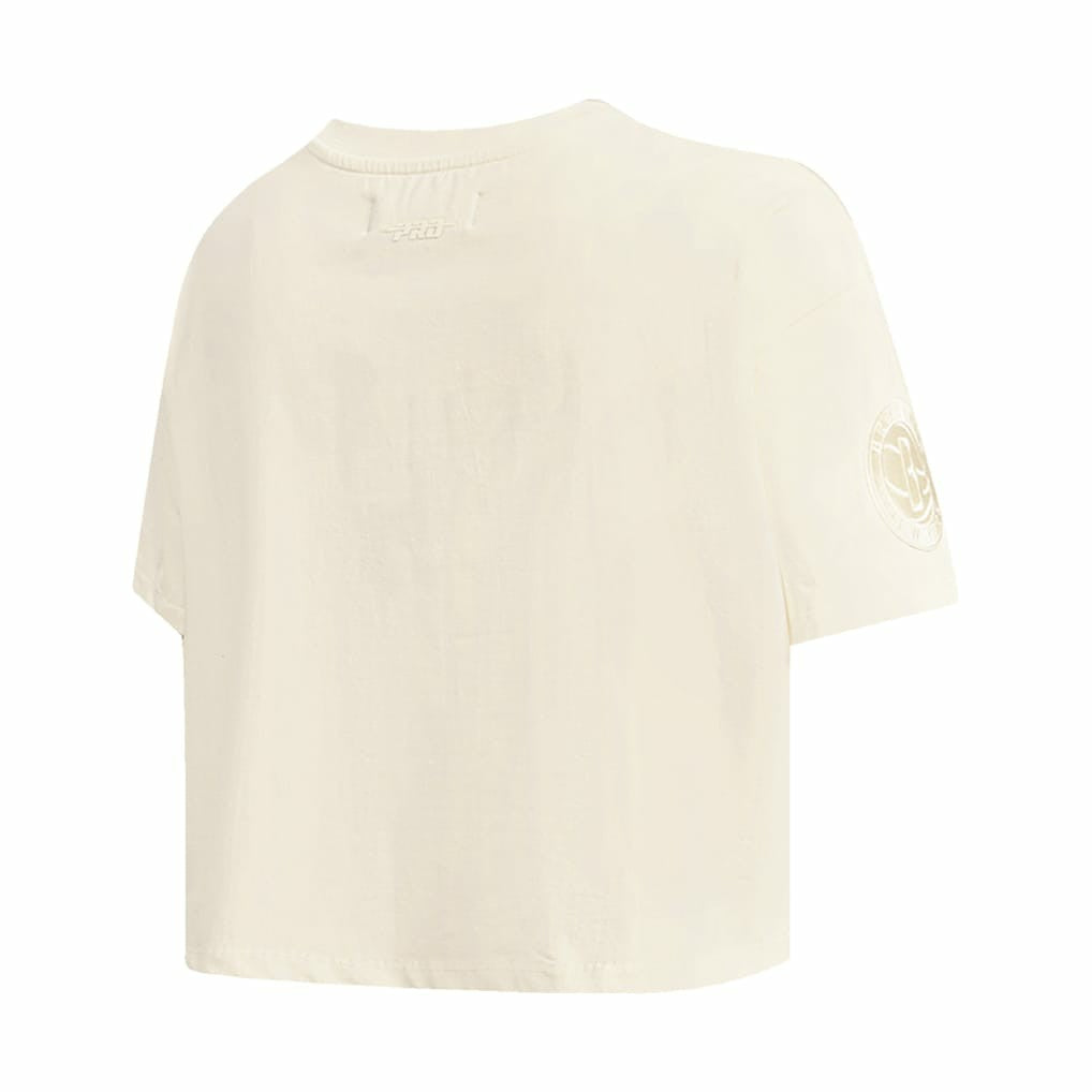 Brooklyn Nets Pro Standard Women's Neutral Boxy Crop T-Shirt Cream