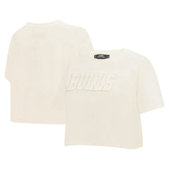 Chicago Bulls Pro Standard Women's Neutral Boxy Crop T-Shirt Cream
