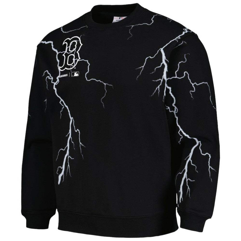 Boston Red Sox PLEASURES Lightning Crewneck Pullover Sweatshirt Near Me