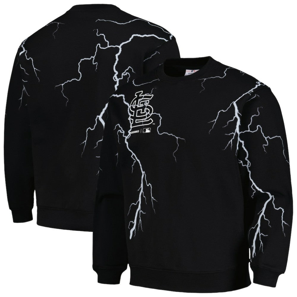 St. Louis Cardinals PLEASURES Lightning Crewneck Pullover Sweatshirt Discount