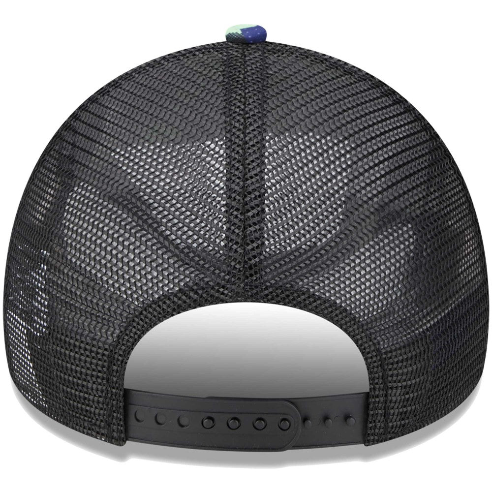 New Era - Tottenham Hotspur New Era Black Glitch All Over Print E-Frame Trucker Adjustable Hat