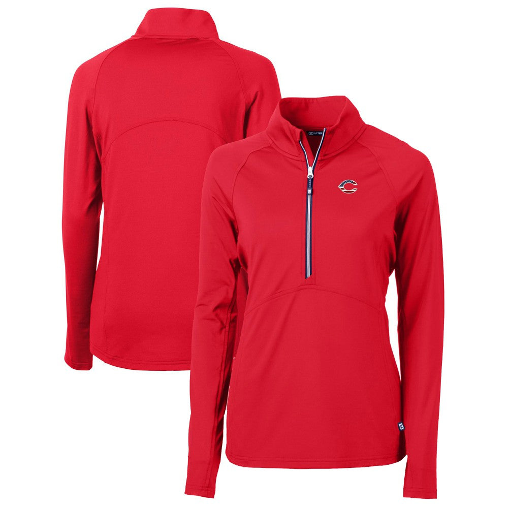 Cincinnati Reds Cutter & Buck Women's Americana Logo Adapt Eco Knit Stretch Recycled Half-Zip Pullover Top Online