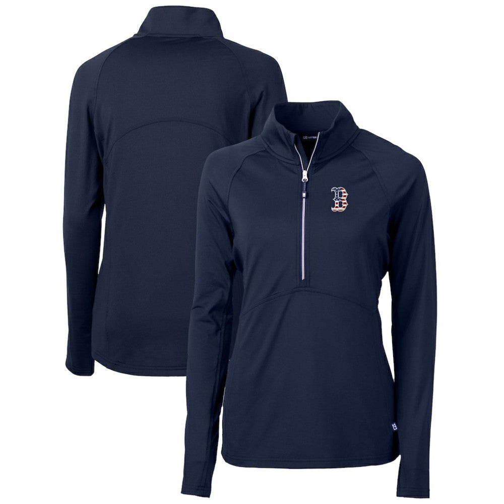 Boston Red Sox Cutter & Buck Women's Americana Logo Adapt Eco Knit Stretch Recycled Half-Zip Pullover Top Online
