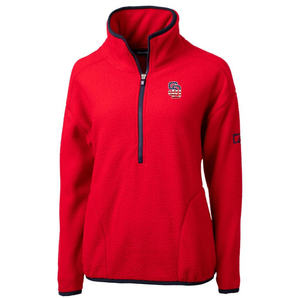 San Diego Padres Cutter & Buck Women's Americana Logo Cascade Eco Sherpa Fleece Half-Zip Pullover Jacket Near Me
