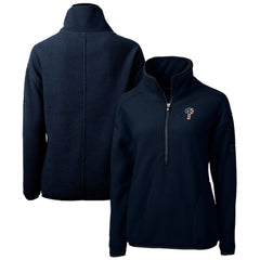 Philadelphia Phillies Cutter & Buck Women's Americana Logo Cascade Eco Sherpa Fleece Half-Zip Pullover Jacket for sale