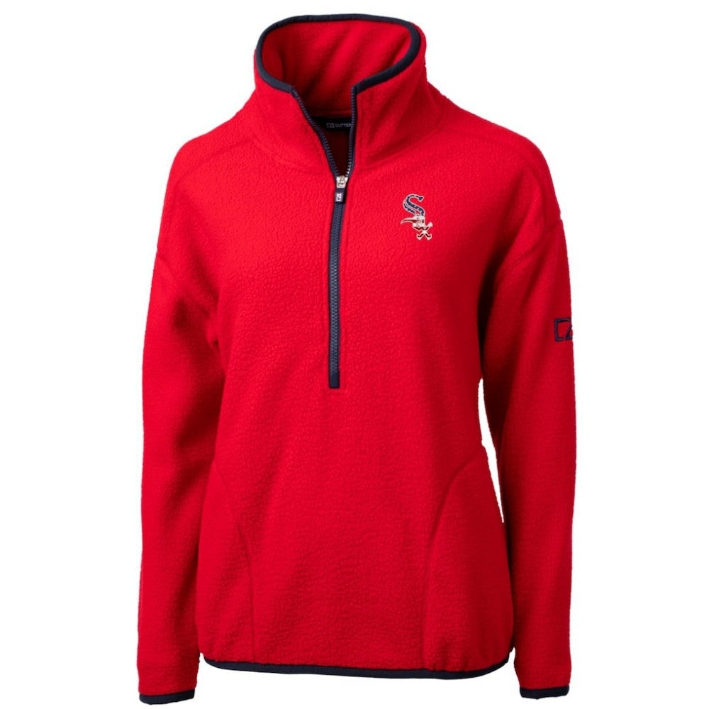 Chicago White Sox Cutter & Buck Women's Americana Logo Cascade Eco Sherpa Fleece Half-Zip Pullover Jacket for sale