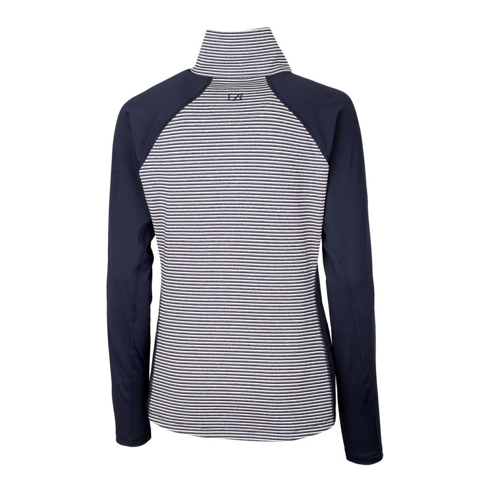 Milwaukee Brewers Cutter & Buck Women's Americana Logo Forge Tonal Stripe Stretch Half-Zip Pullover Top Outlet