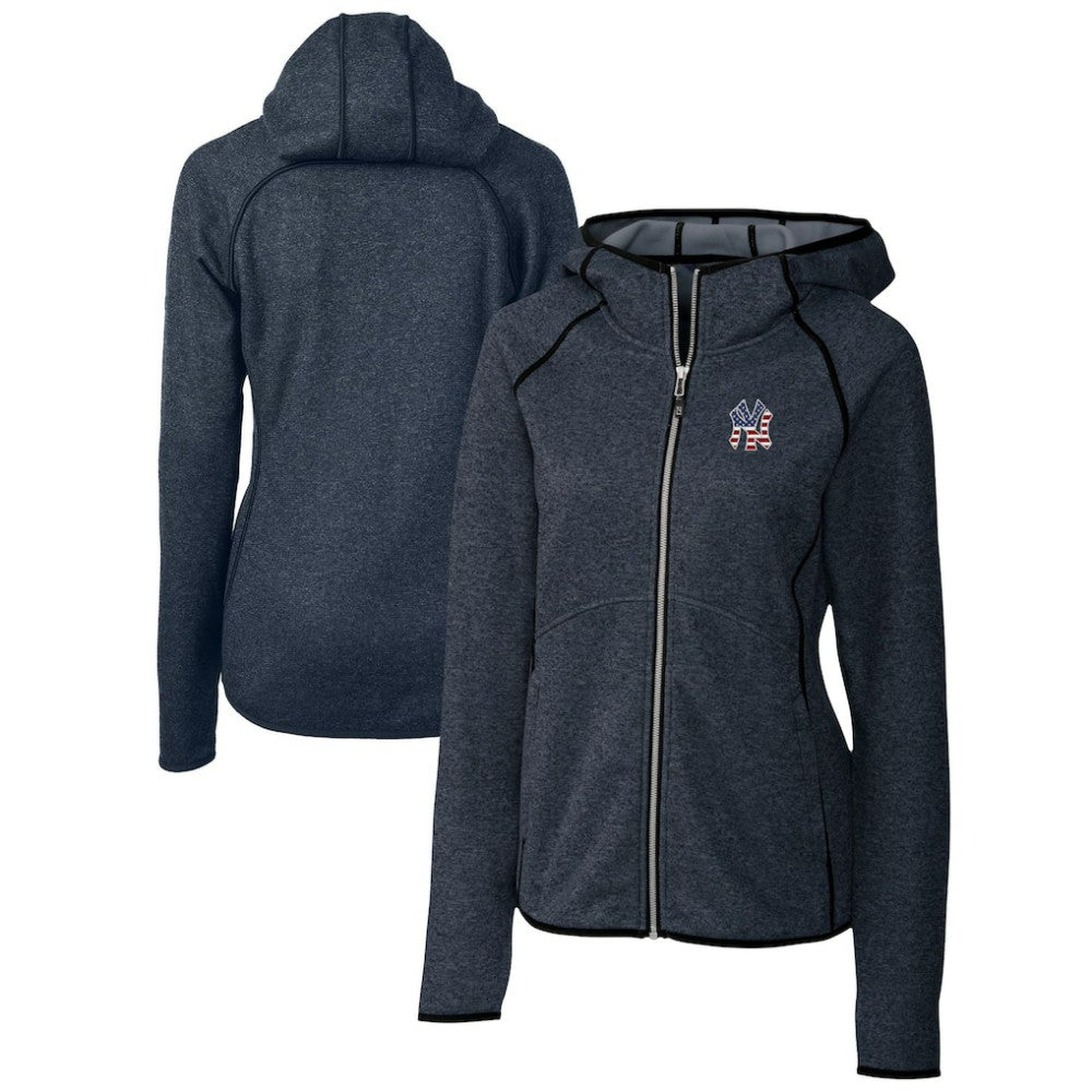 New York Yankees Cutter & Buck Women's Americana Logo Mainsail Sweater-Knit Full-Zip Hoodie Discount