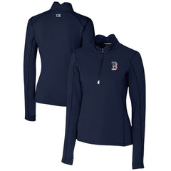 Boston Red Sox Cutter & Buck Women's Americana Logo DryTec Traverse Stretch Quarter-Zip Pullover Top Near Me