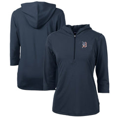 Detroit Tigers Cutter & Buck Women's Americana Logo DryTec Virtue Eco Pique Recycled Half-Zip Pullover Hoodie Outlet