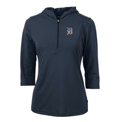 Detroit Tigers Cutter & Buck Women's Americana Logo DryTec Virtue Eco Pique Recycled Half-Zip Pullover Hoodie Outlet