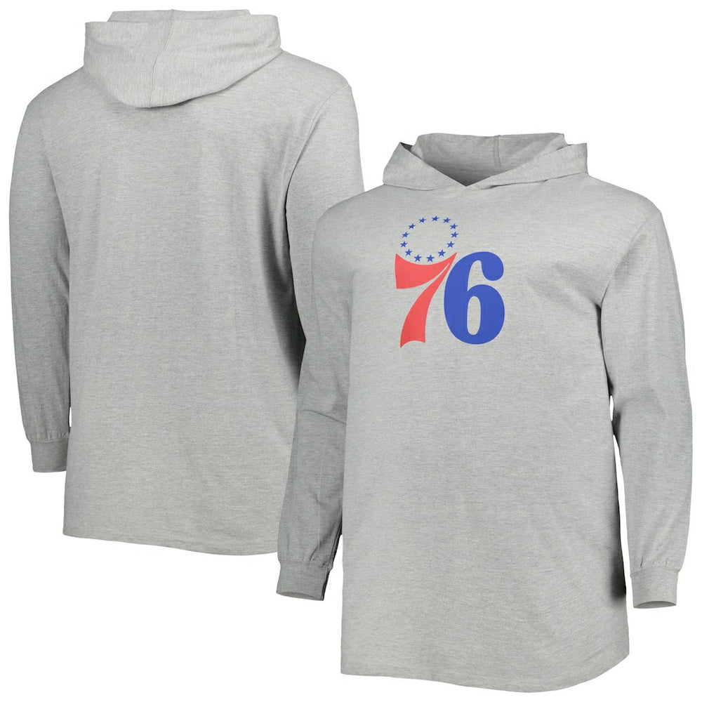 Fanatics Philadelphia 76ers Big & Tall Pullover Hoodie Heather Gray
