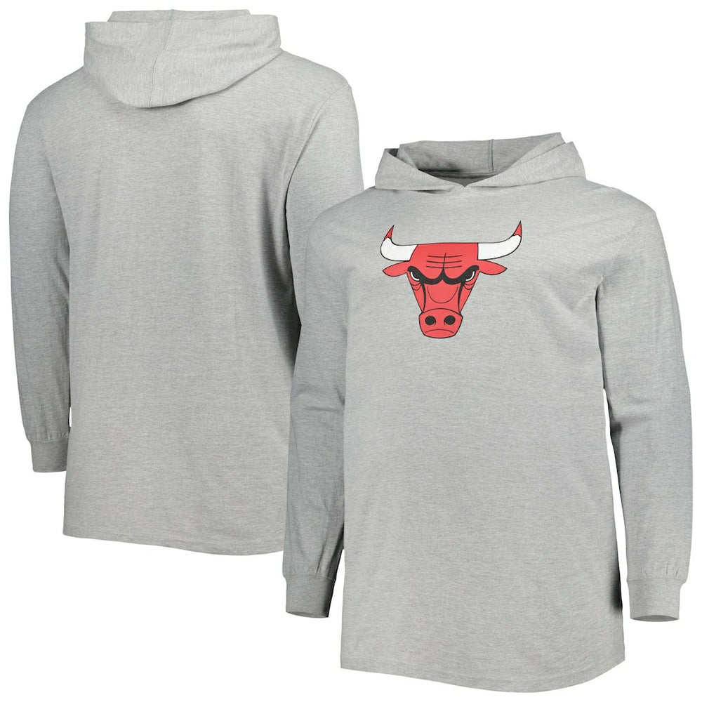 Fanatics Chicago Bulls Big & Tall Pullover Hoodie Heather Gray