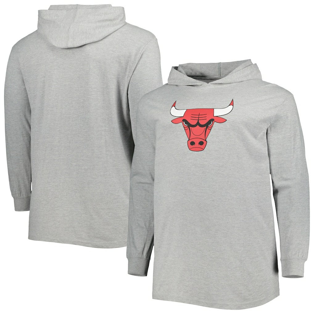 Fanatics Chicago Bulls Big & Tall Pullover Hoodie Heather Gray