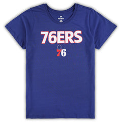 Fanatics Philadelphia 76ers Women's Plus Size T-Shirt & Shorts Combo Set Royal/Heather Gray