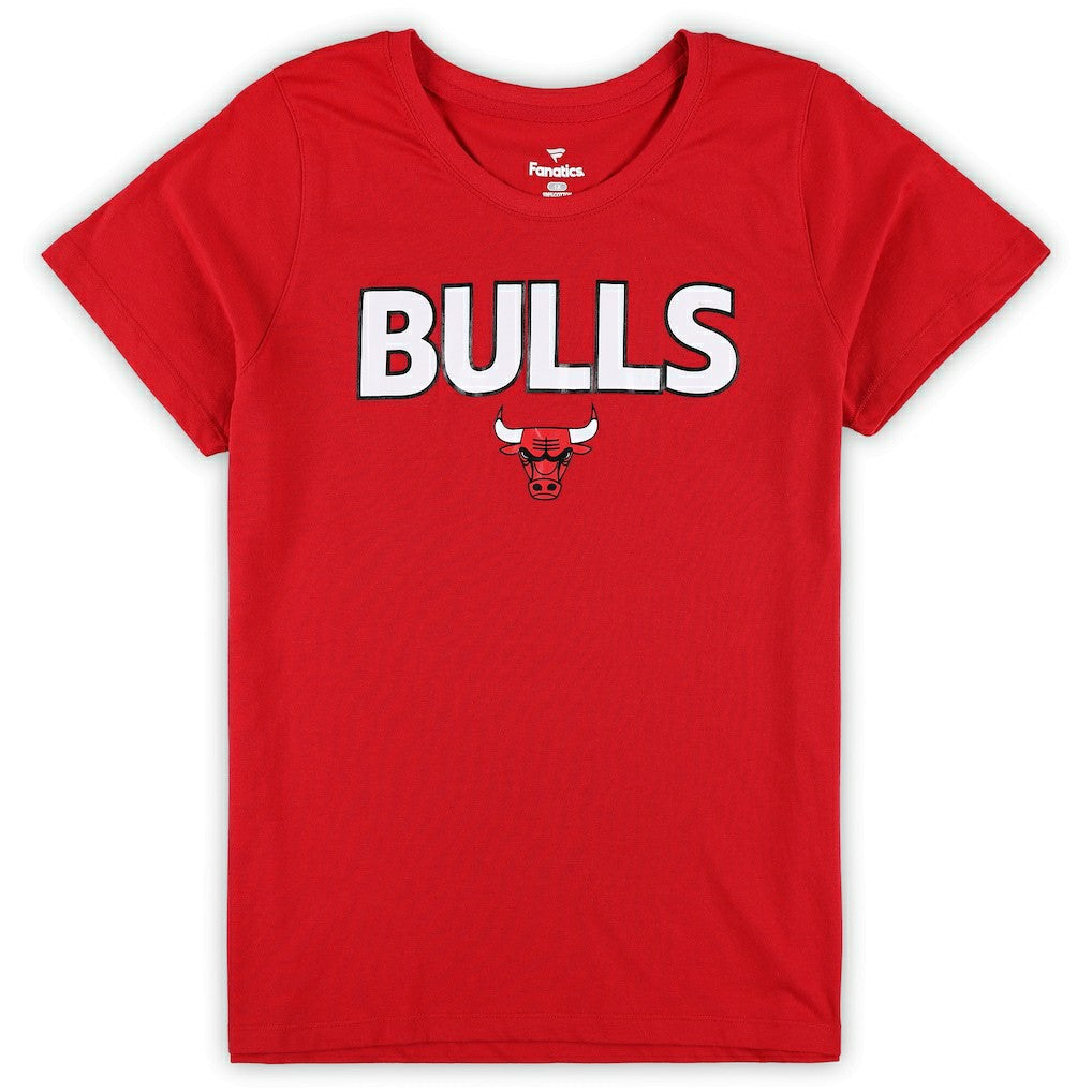 Fanatics Chicago Bulls Women's Plus Size T-Shirt & Shorts Combo Set Red/Heather Gray