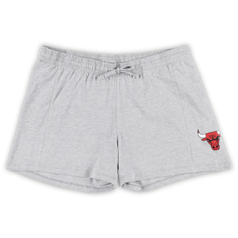 Fanatics Chicago Bulls Women's Plus Size T-Shirt & Shorts Combo Set Red/Heather Gray