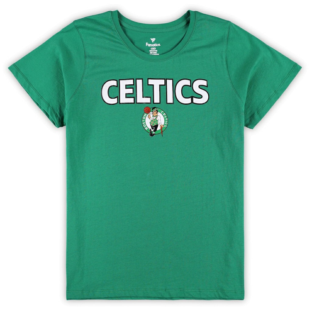 Fanatics Boston Celtics Women's Plus Size T-Shirt & Shorts Combo Set Kelly Green/Heather Gray