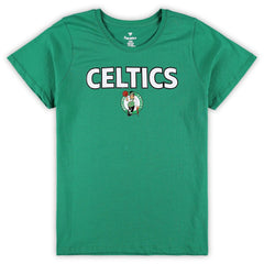 Fanatics Boston Celtics Women's Plus Size T-Shirt & Shorts Combo Set Kelly Green/Heather Gray
