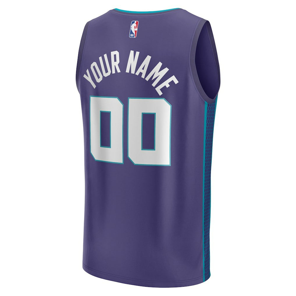 Fanatics Charlotte Hornets Fast Break Custom Jersey Purple Statement Edition