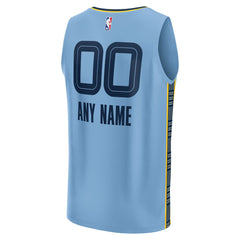 Fanatics Memphis Grizzlies Custom Fast Break Jersey Statement Edition Light Blue