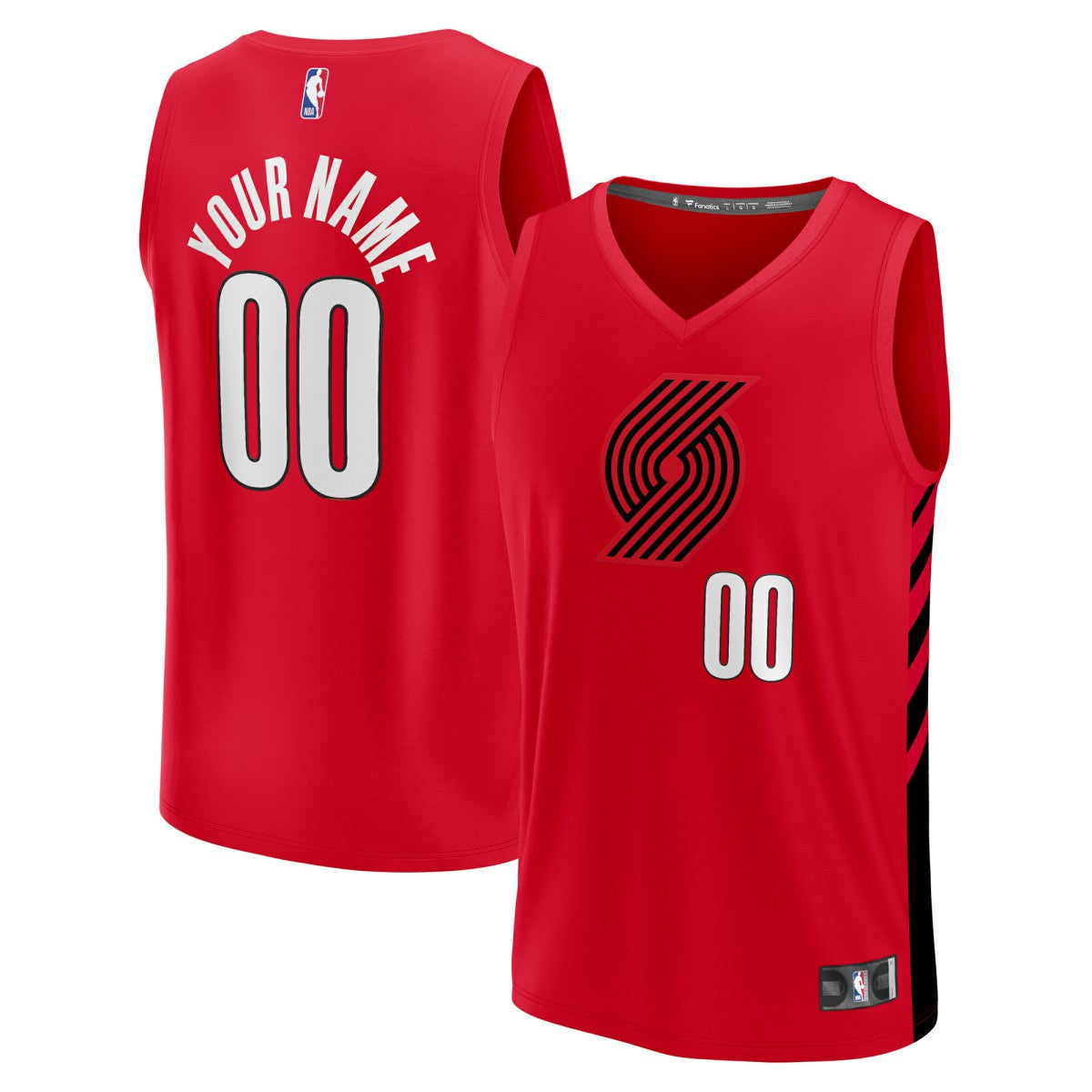 Fanatics Portland Trail Blazers Fast Break Custom Replica Jersey Red Statement Edition
