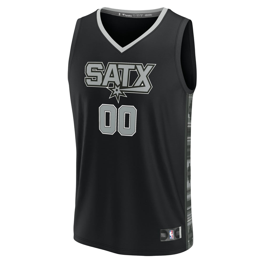 Fanatics San Antonio Spurs Fast Break Custom Replica Jersey Black Statement Edition