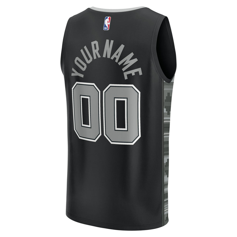 Fanatics San Antonio Spurs Fast Break Custom Replica Jersey Black Statement Edition