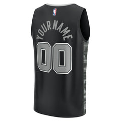 Fanatics San Antonio Spurs Fast Break Custom Replica Jersey Black Statement Edition