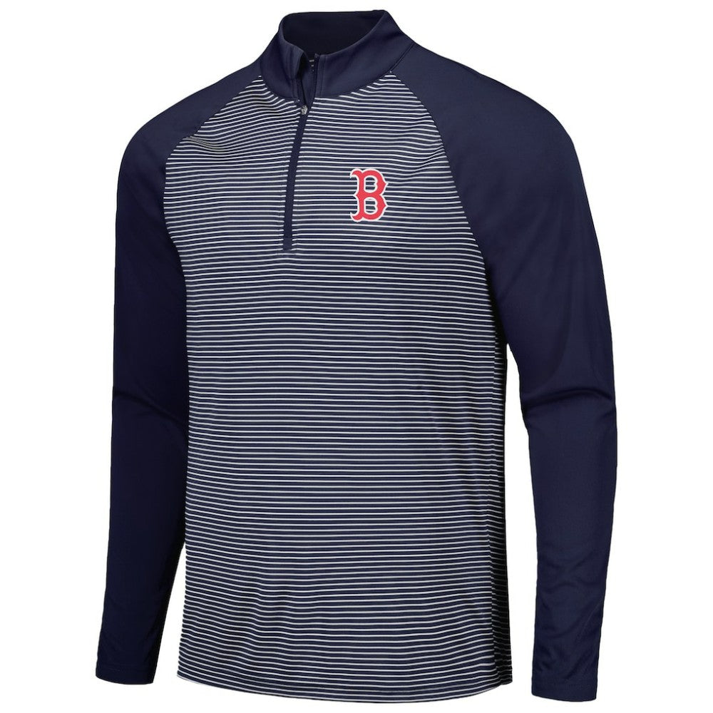 Boston Red Sox Levelwear Charter Striped Raglan Quarter-Zip Top Near Me