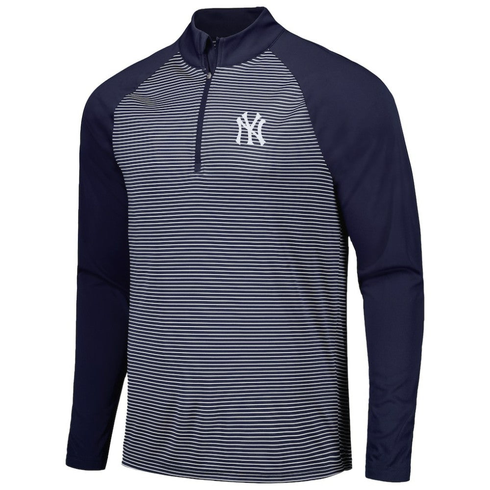 New York Yankees Levelwear Charter Striped Raglan Quarter-Zip Top Online