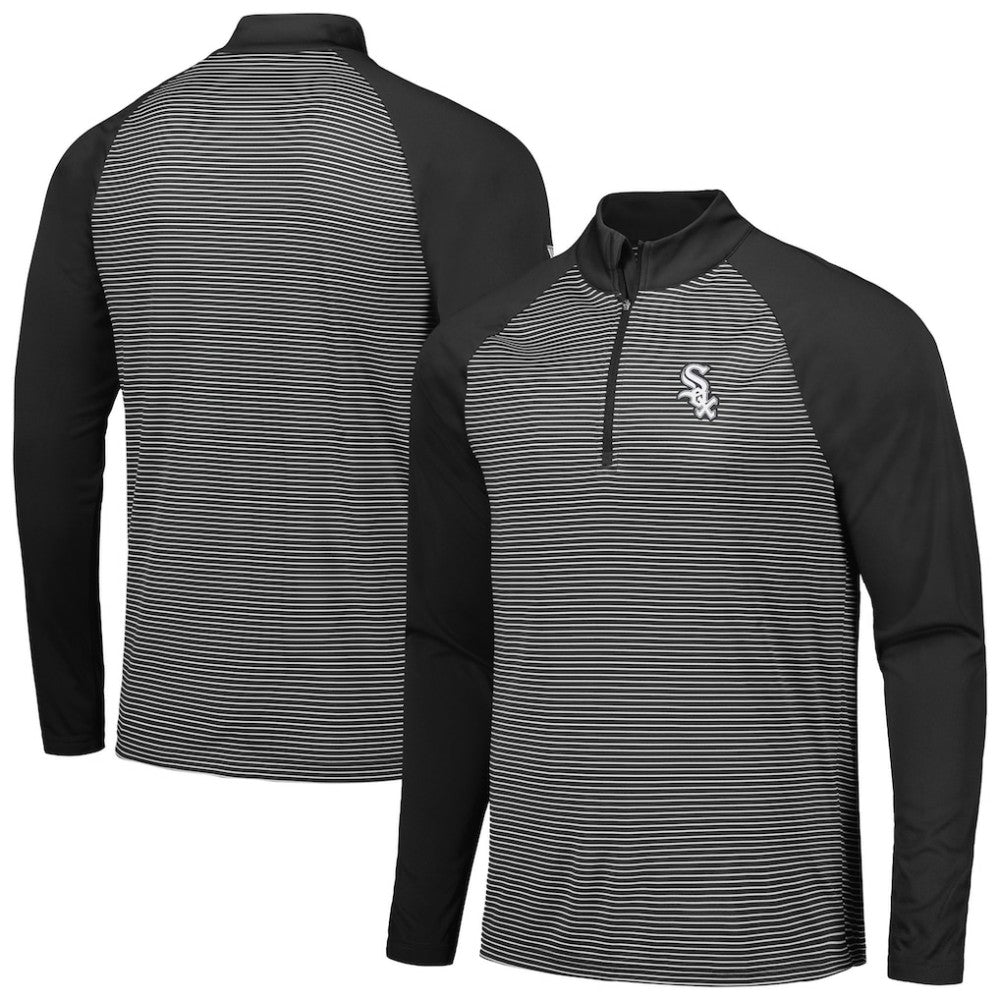 Chicago White Sox Levelwear Charter Striped Raglan Quarter-Zip Top Outlet