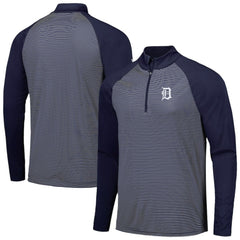 Detroit Tigers Levelwear Charter Striped Raglan Quarter-Zip Top Sale