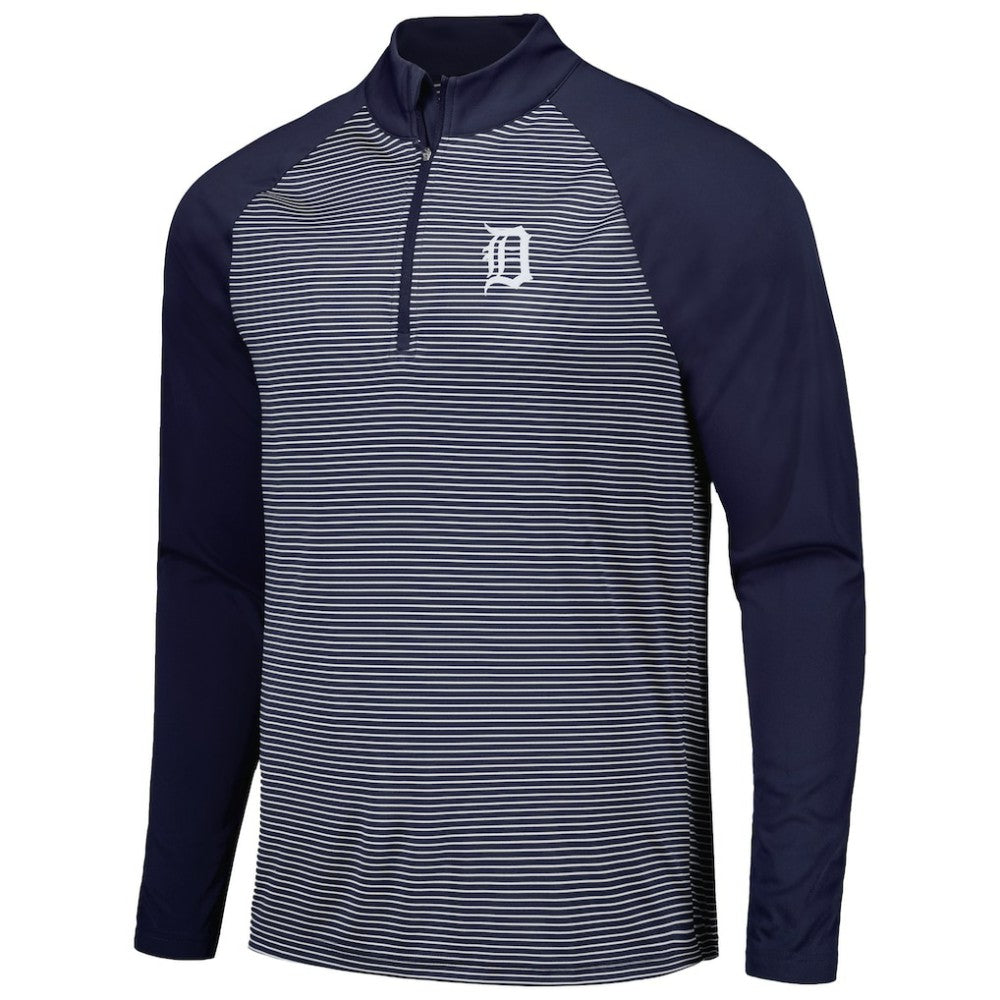 Detroit Tigers Levelwear Charter Striped Raglan Quarter-Zip Top Sale