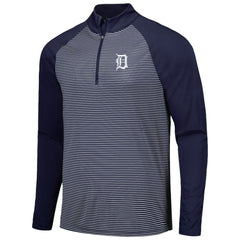 Detroit Tigers Levelwear Charter Striped Raglan Quarter-Zip Top Sale