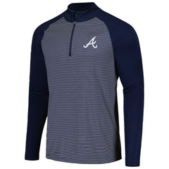 Atlanta Braves Levelwear Charter Striped Raglan Quarter-Zip Top for sale