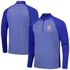 New York Mets Levelwear Charter Striped Raglan Quarter-Zip Top Outlet