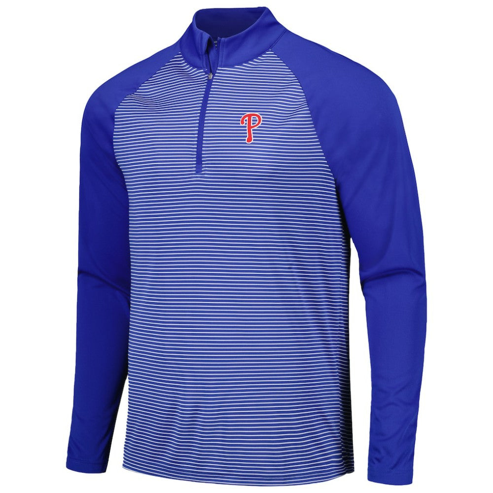 Philadelphia Phillies Levelwear Charter Striped Raglan Quarter-Zip Top Outlet