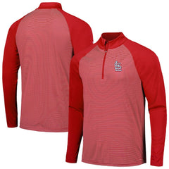 St. Louis Cardinals Levelwear Charter Striped Raglan Quarter-Zip Top Discount