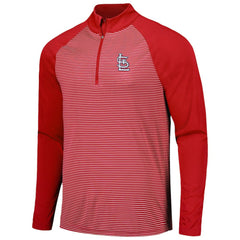 St. Louis Cardinals Levelwear Charter Striped Raglan Quarter-Zip Top Discount