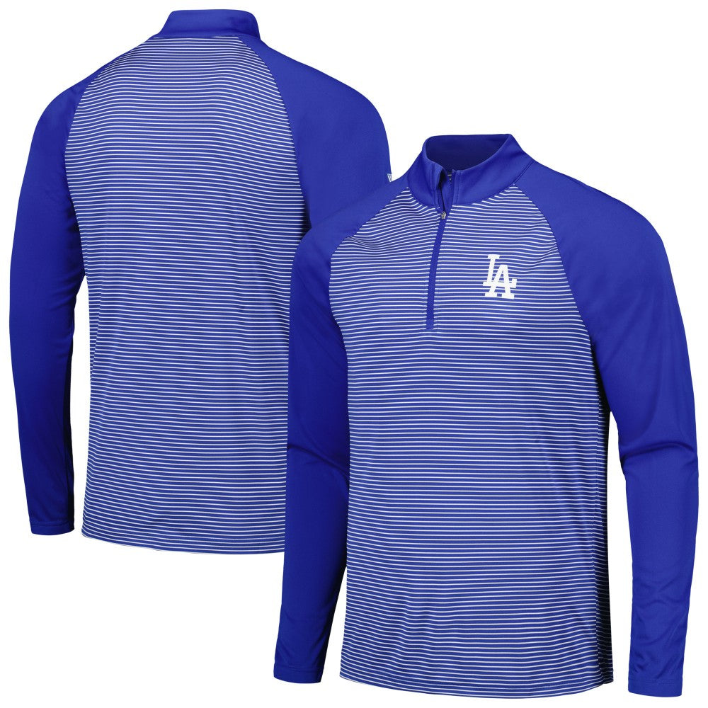 Los Angeles Dodgers Levelwear Charter Striped Raglan Quarter-Zip Top Discount