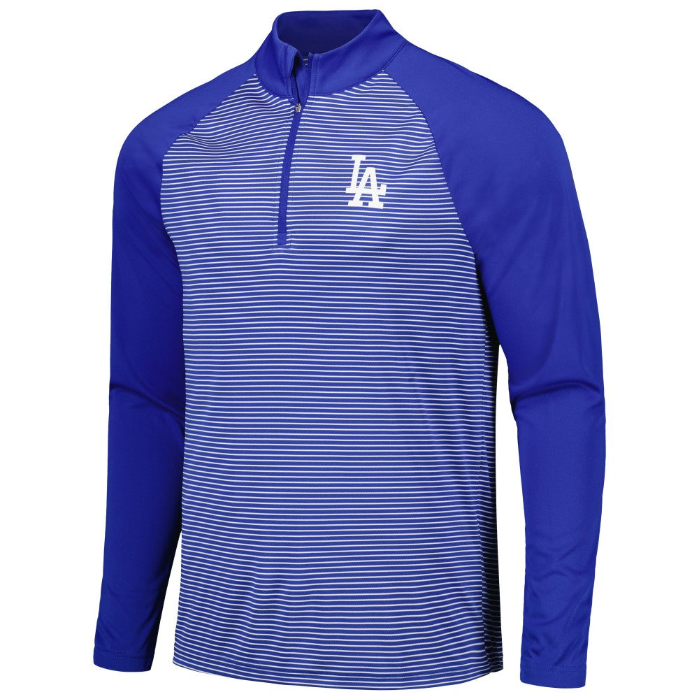 Los Angeles Dodgers Levelwear Charter Striped Raglan Quarter-Zip Top Discount
