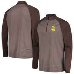 San Diego Padres Levelwear Charter Striped Raglan Quarter-Zip Top Outlet